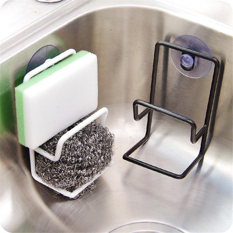 Sponge Holder Brush Soap Drainer Sundries Organizers Kitchen Storage Rack Hook