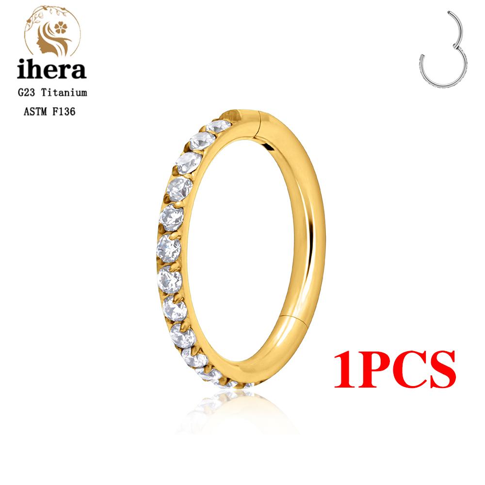 1/10 STKS G23 Titanium Neusringen Septum Clicker Oor Kraakbeen Tragus Helix Daith Oorbellen Hoops 16G 18G CZ Lichaams Piercing Sieraden