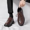 Men's Shoes Spring New Casual Shoes Brock Small Leather Shoes Business Dress Leather Shoes Men's Lace-up Loafers Men's