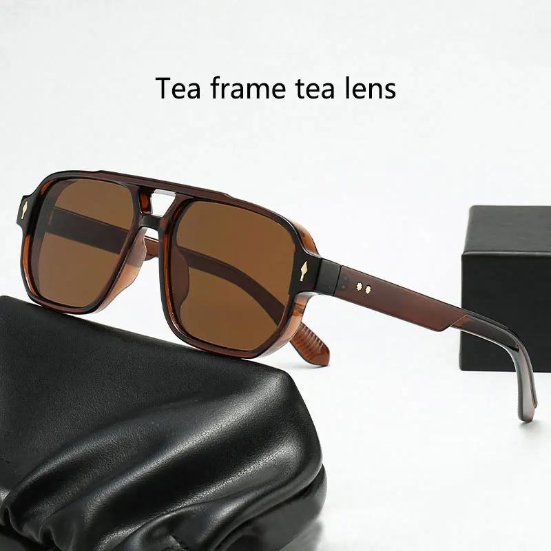 Fashion Retro Double Bridge Women's Sunglasses Leopard Sun Glasses Outdoors Street Wear Shades Men's Shades UV400 Eyewear