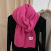 New Red Arctic Fleece Knitted Scarf Men's and Women's Winter Christmas Student Couple Thickened Wool Scarf Korean