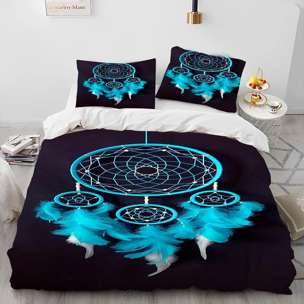 Comforter Fashion Dreamcatcher Feather Owl Comforter Bedding Set Bed Set King Queen Size Bedding Set