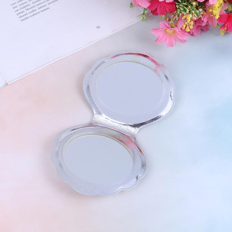 Kompaktní kosmetické zrcátko Pu Leather oboustranná lupa na make-up ve tvaru moře Shell