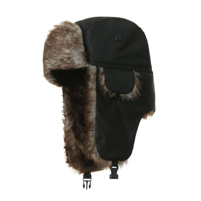 Cappello da caccia da uomo, paraorecchie in finta pelliccia, Cappello da caccia invernale caldo, Cappello da aviatore, Cappello da pesca sul ghiaccio, Cappello da sci