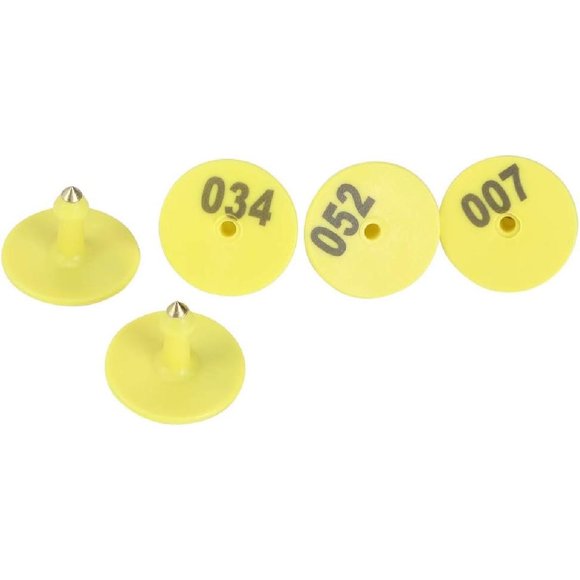 

100 шт. Бирки для ушей скота, пронумерованные 001-100 бирки для идентификации животных для коров, крупного рогатого скота, коз, овец, свиней, телят