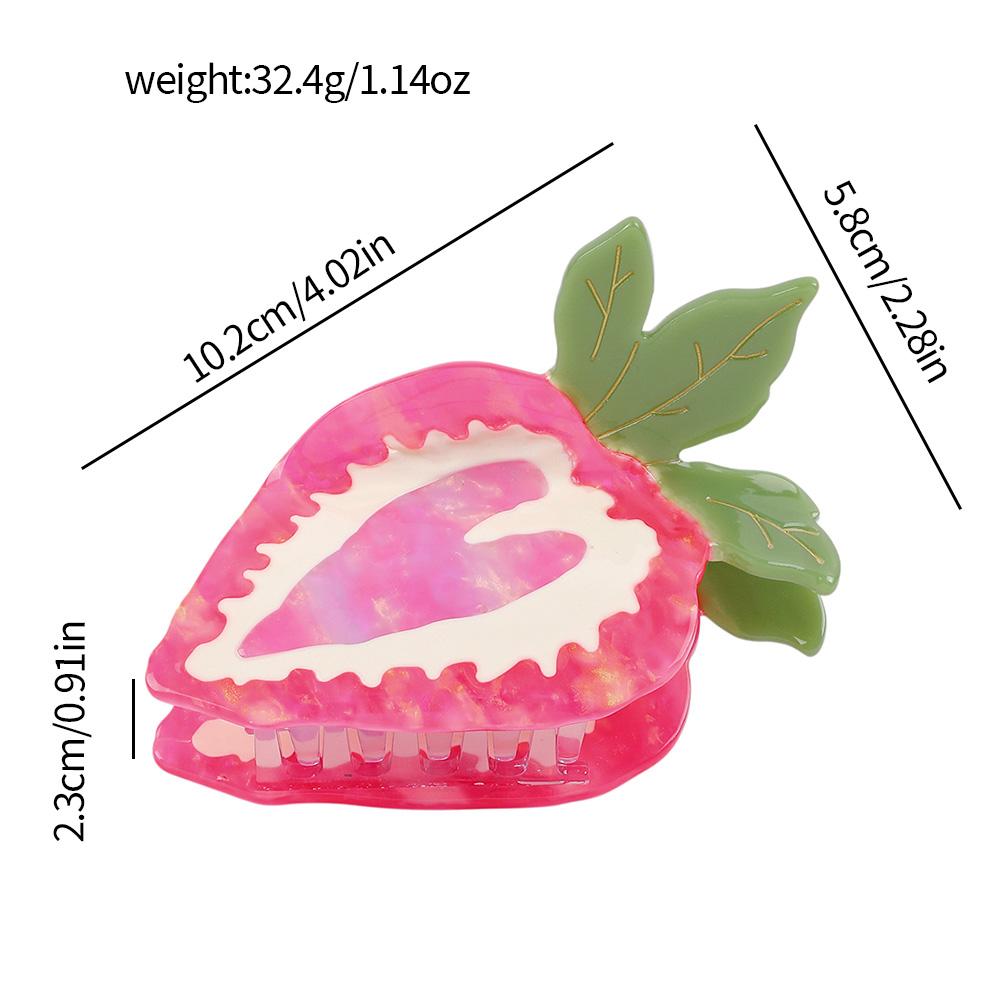

New Style Strawberry Heart Acetate Hair Claw, Elegant Hair Clip, Sweet and Cute Hair Claw, Girlish Popular Hair Clip