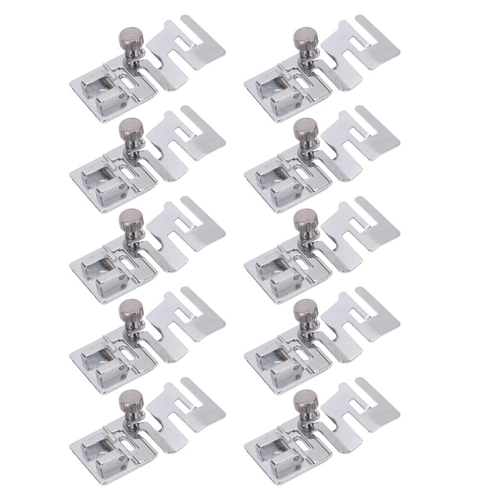 10Pcs Elastic Cord Presser Foot Stainless Steel Rustproof Accurate Size Stretch Presser Foot for Sewing Machine