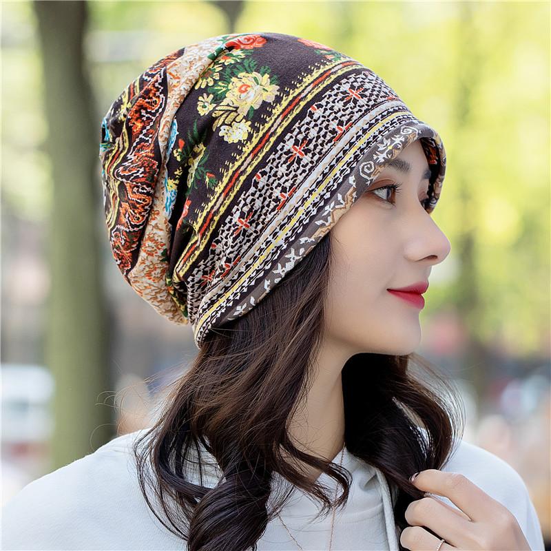 Unisex Beanie Scarf 2-in-1 Ethnic Print Knit Hat with Neck Warmer - Windproof Stretchable Cap for Winter -30°C Cold Proof