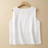 Women's Plus Size Double-Layer Cotton Linen Sleeveless Knit Vest