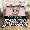 Wilder Gepard Königin König Bettbezug Niedliches Kleines Leopard Bettwäscheset Tierhautmuster Steppdeckenbezug Polyester Bettdeckenbezug