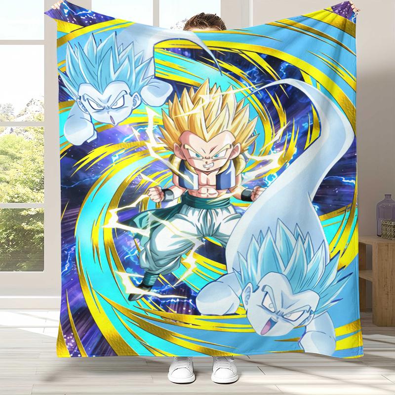 Anime D-Dragon Ball Game Cartoon Flannel Blanket,Ultra Soft Warm Plush Throw for Home Bedroom Bed Sofa Cover Office Camping