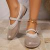 Übergröße Mesh Freizeit Einzelne Schuhe Damen Sommer Mode Ein-Wort Schnalle Vielseitige Ballerinas