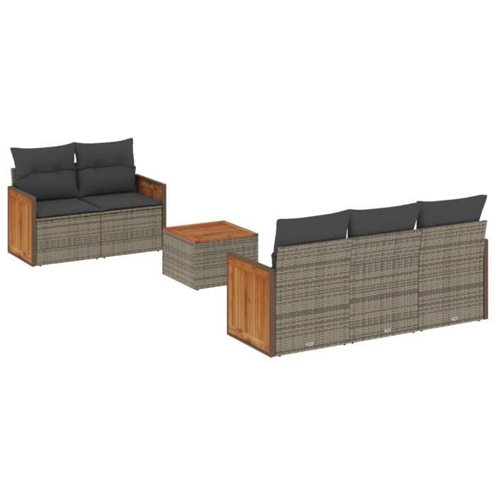 VidaXL Garden Lounge Set with Cushions 6 Pcs, Patio Sofas, Patio Furniture Set, Outdoor Furniture, Grey 3227467