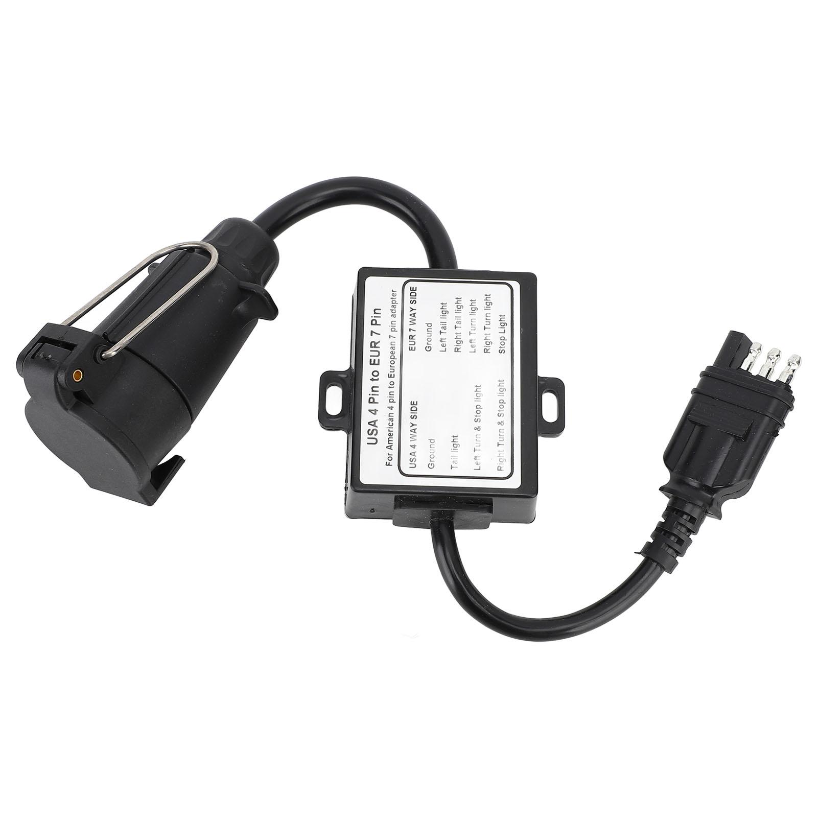 

Переходник для прицепа 4-контактный на 7-контактный, конвертер с 2- на 3-проводную систему, соединитель для проводки для каравана