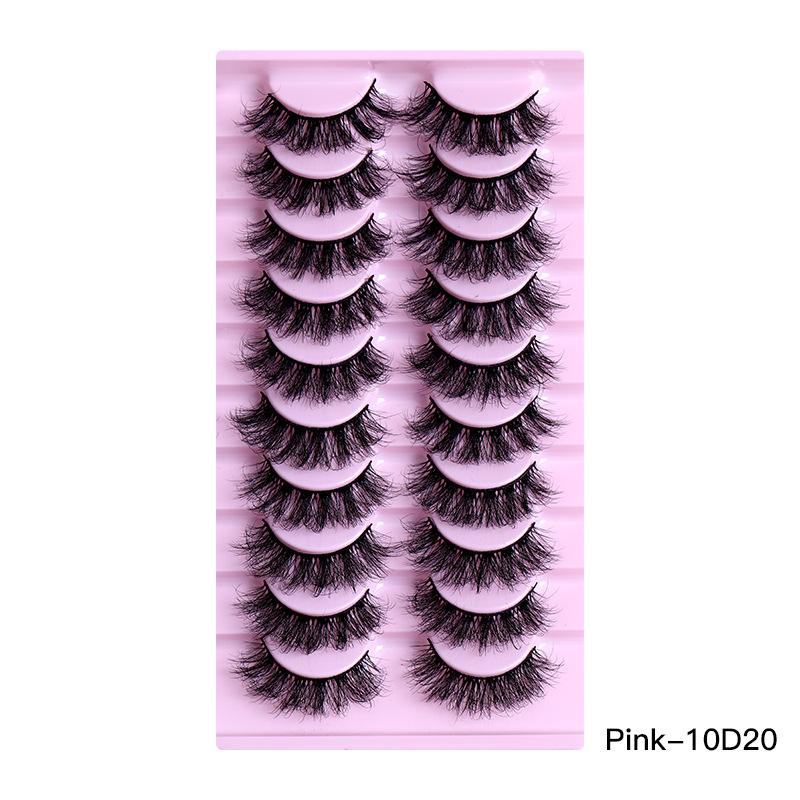 10 Pairs Of Messy False Eyelashes, Naturally Thick False Eyelashes, Slender And Curled Fried False Eyelashes