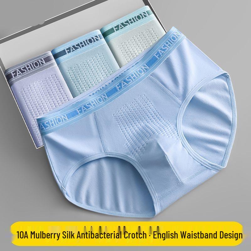 Comfortable Antibacterial Cotton Briefs for Teen Boys with Simple Lettering