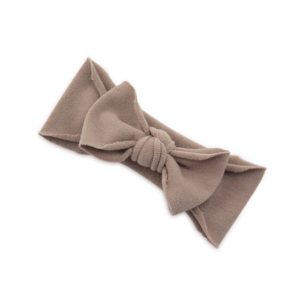 Çocuk Naylon Dikişsiz Fiyonklu Saç Bandı Elastik Saç Bandı Bebek Başlığı Bebek Saç Aksesuarları Düz Renk Düğümlü Saç Bandı