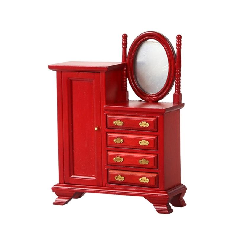Vintage Miniature Dressing Table 1:12 Scale Doll House Furniture with Simulation Details for Doll House Enthusiasts