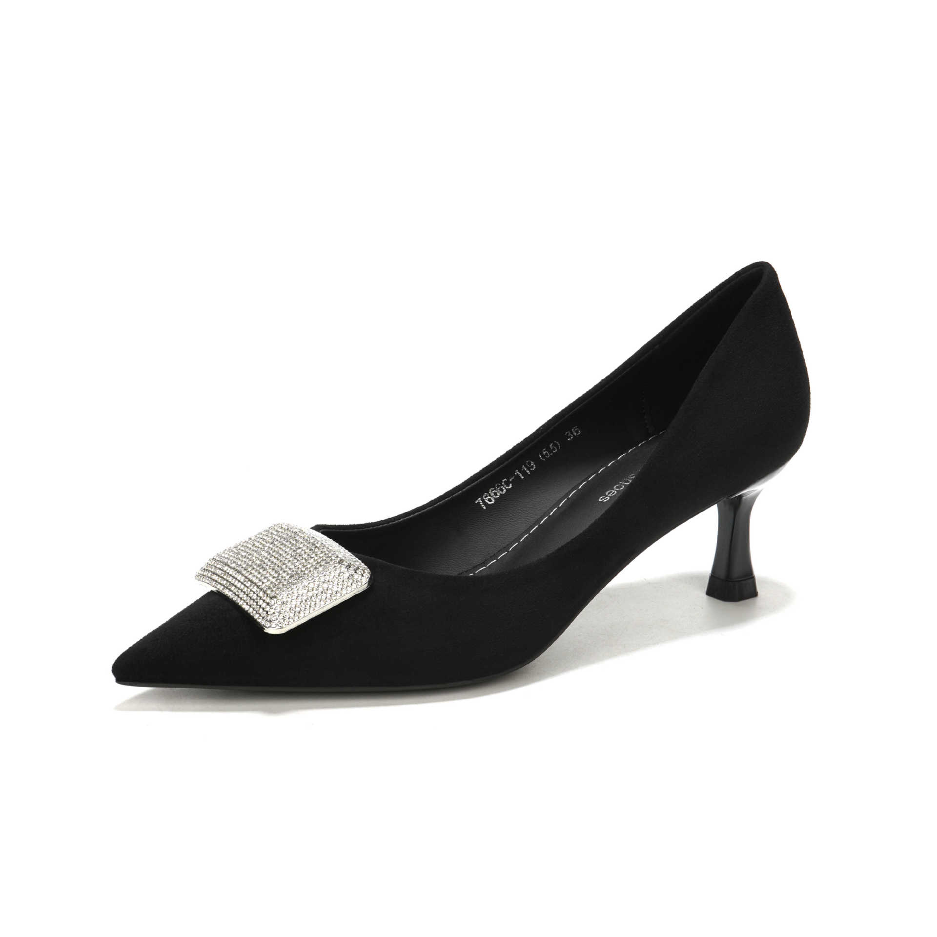 

High heels women s stiletto single shoes women s shoes shallow mouth suede rhinestone daily versatile shoes 40