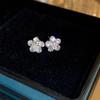 Orecchini a lobo in Zircone Light Luxury Moda Donna Fiore Foglia Eleganti Orecchini a lobo con Perla Sintetica Gioielli per Feste Matrimoni