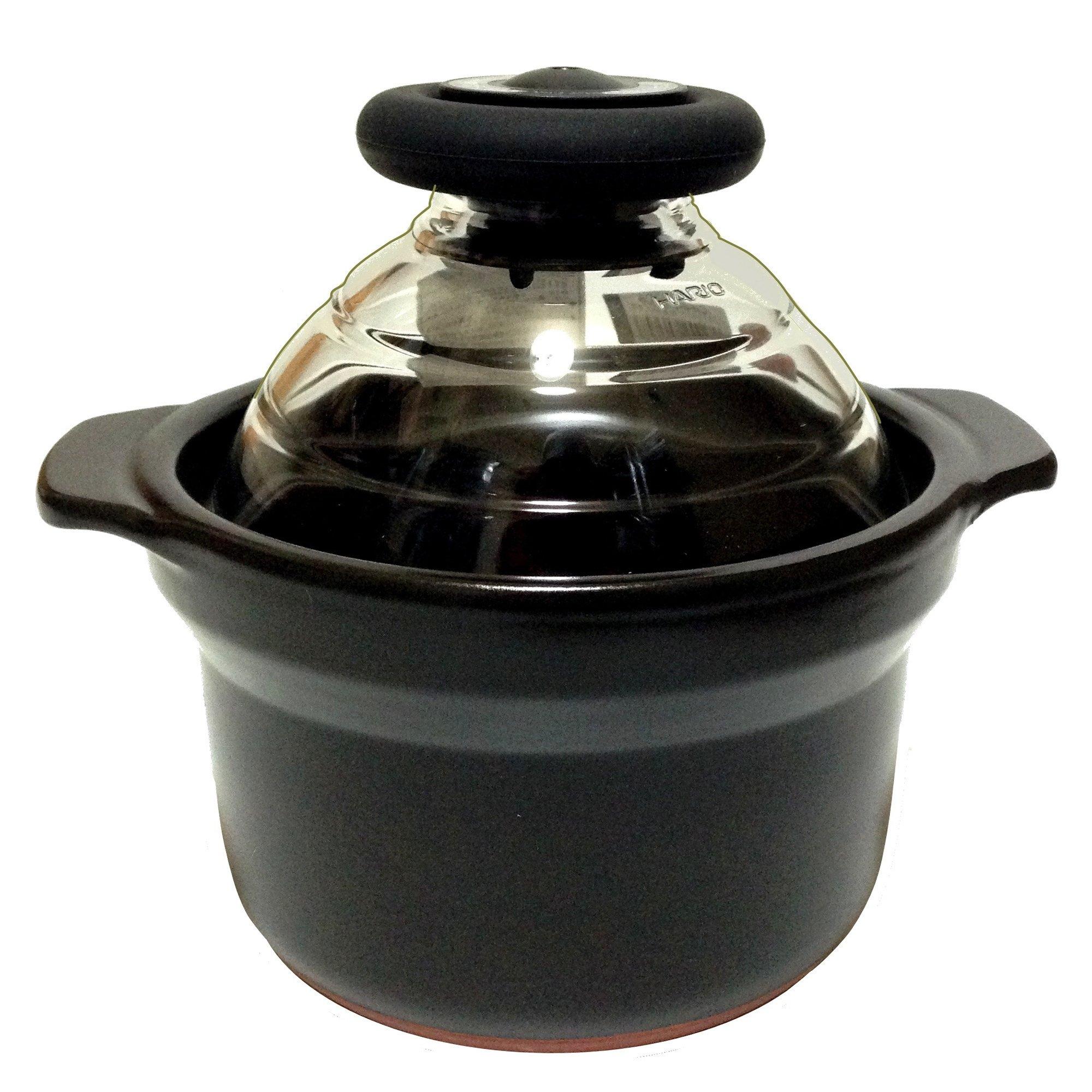 

HARIO Glass Lid Rice Pot 1 Cup Banko Ware Rice Cooking Earthen Pot GN-150B