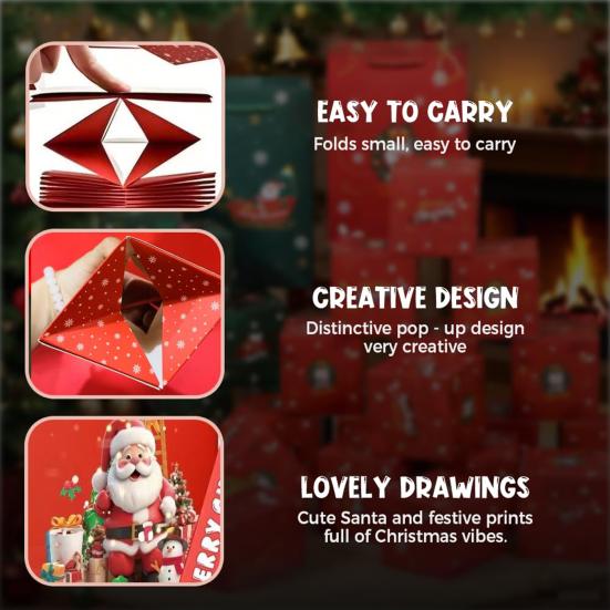 Christmas Surprise Gift Box Pop-Up Explosion Money Box for Cash Jewelry DIY Holiday Birthday Anniversary Party Present