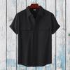 Pánská košile Jednořadá Volný Typ Neformální Kapsy s klopou Letní topy Denní oblečení