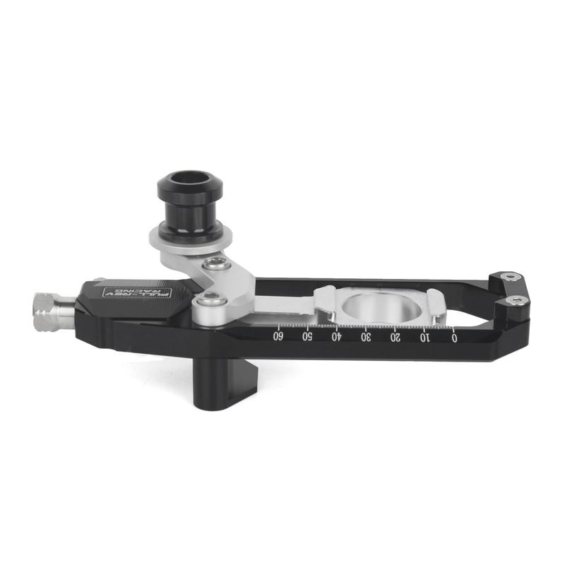 Motorcycle Chain Tensioner Adjuster with Swingarm Spools for YAMAHA R1 YZF-R1 2007-2014 Black&Silver
