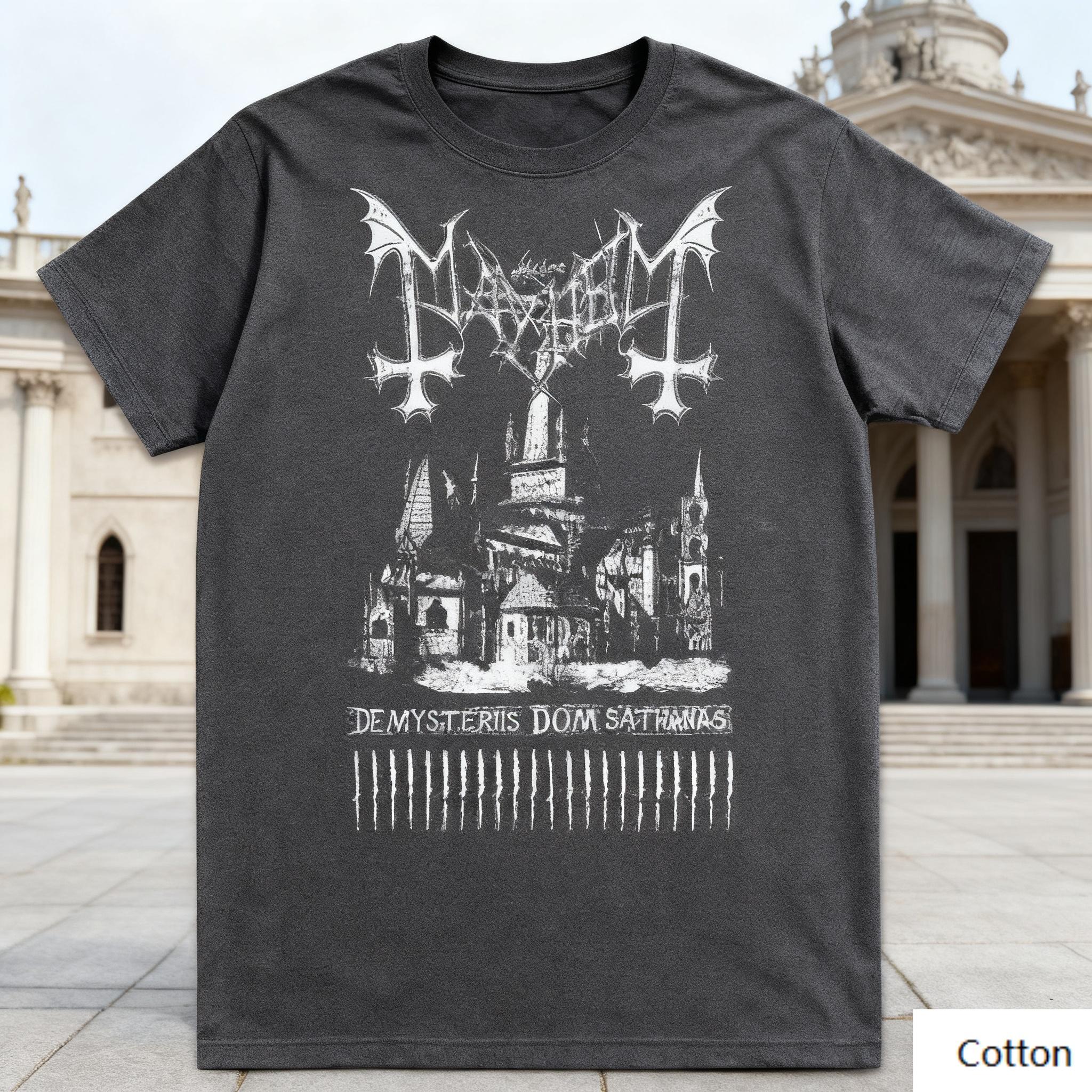 

Dark Metal - Gothic - Themed Crew Neck T - Shirt Showcasing A Distinctive Dark Gothic Design Brand Pure Cotton Streetwear 4XL