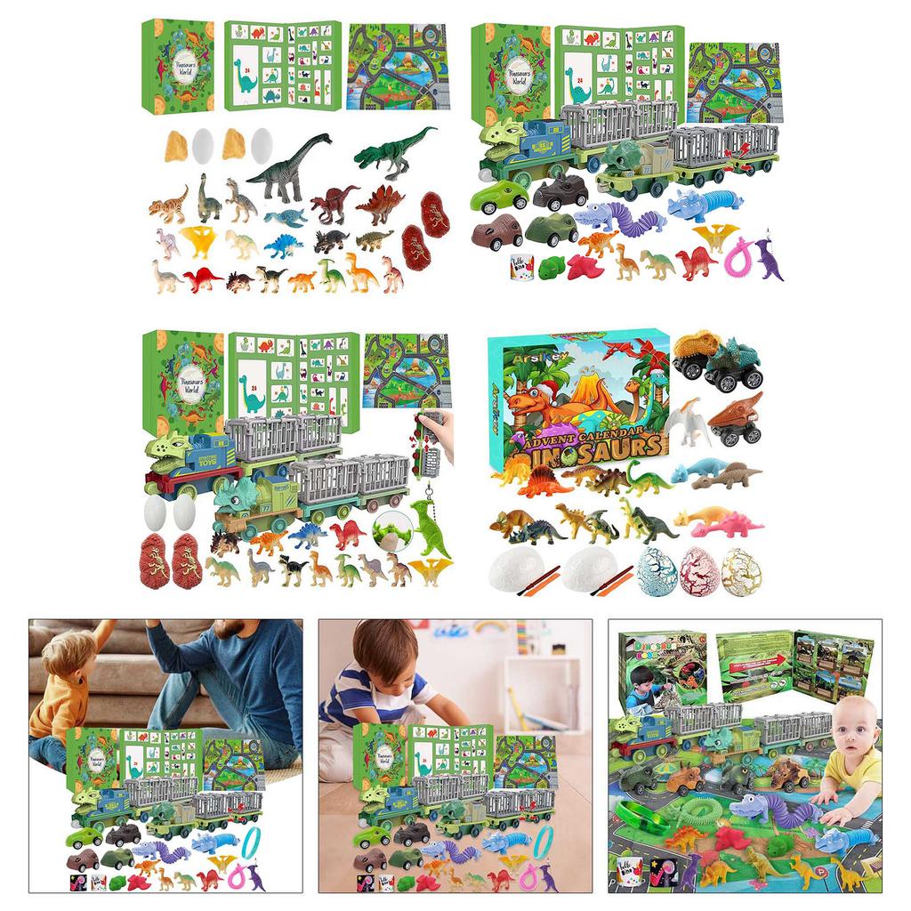 Kids Dinosaur Advents Calendar 24 Day Countdowns To Christmas Feature Surprise Toy Figures For Children