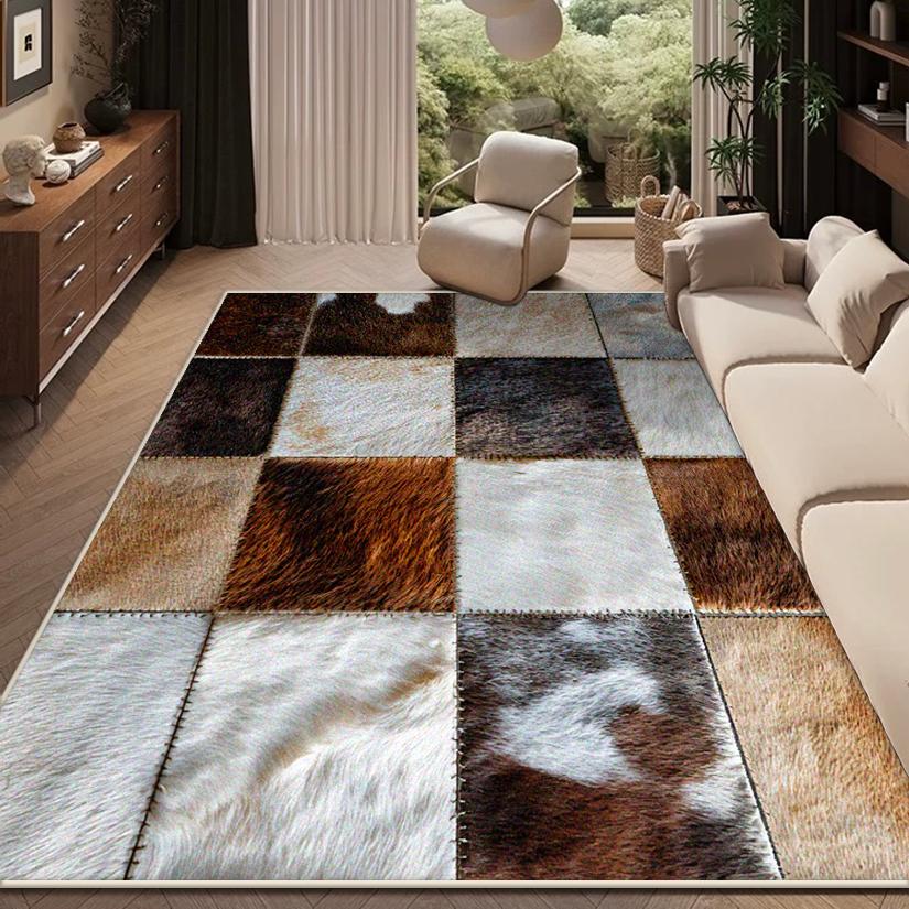 Tappeto Soggiorno Retrò Americano Decorazione Geometrica Tavoli Casa Sedia Tappeto Antiscivolo Camera da Letto Comodino Morbido Lavabile Tappetini per Pavimento