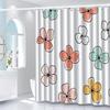 Floral Pattern Shower Curtain - Polyester Woven, Machine Washable, Includes 12 Hooks, All-Season Home Decor, Bathroom Partition