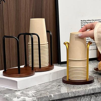 Disposable Cup Holder Single/Double Cup Rack Strong Load-bearing Cup Holder Home Office Restaurant Decor