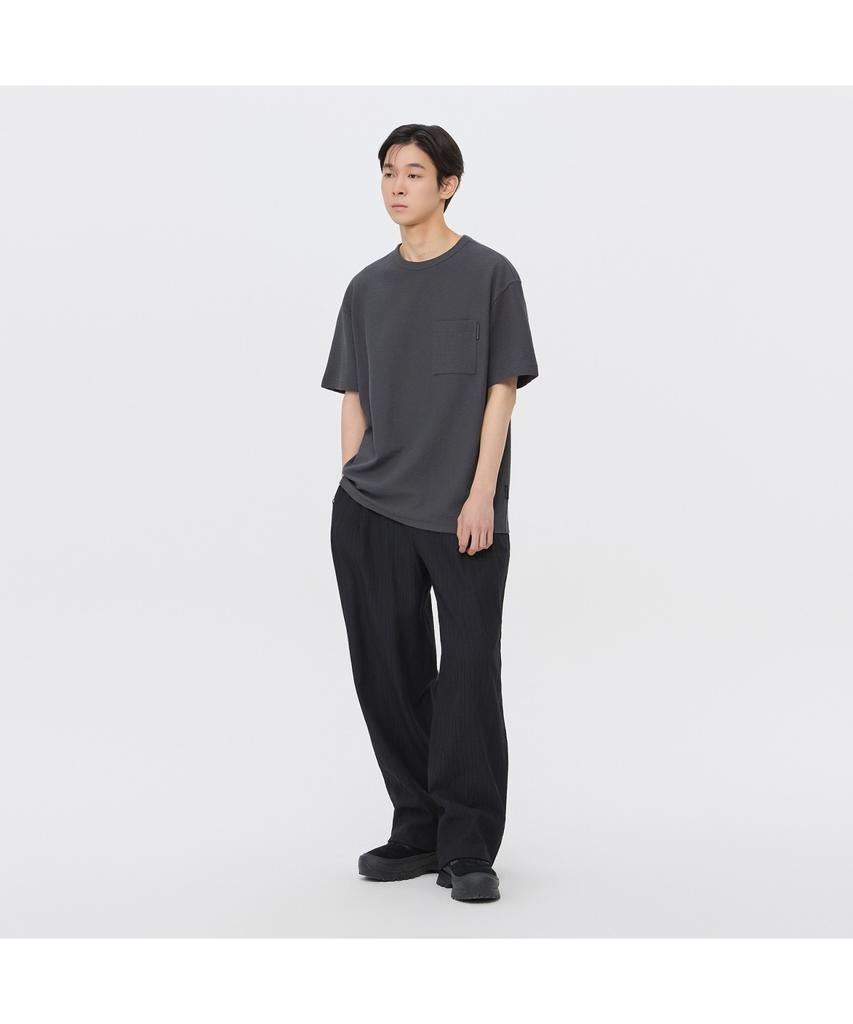 Keoseuuteommellou Navy Loose Fit Tucked Pleats Pants Cwpam26432Nyd