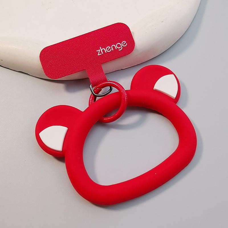 

Bear Silicone Mobile Phone Wrist Strap Anti-Fall Phone Lanyard Anti-Lost Bracelet For Iphone 17 Xiaomi Hanging Rope Car Keychain A4