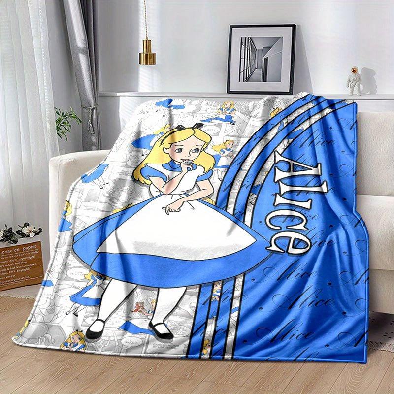 Alice Blanket  Ultra-Soft, Warm, Cozy Throw for Living Room, Sofa, Four Seasons Travel Accessory  Cute Cartoon Character Home Decoration
