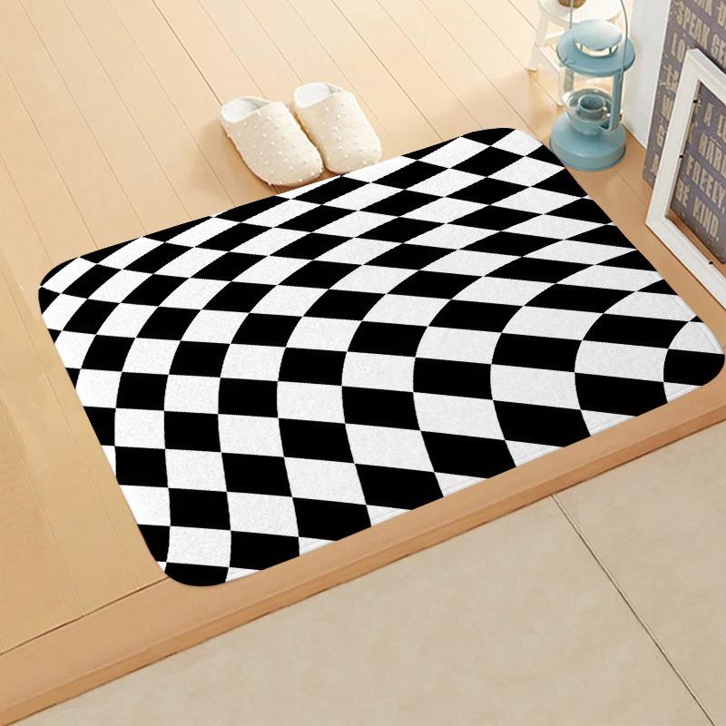 Zebra Print Animal Pattern Doormat Classic Geometric Striped Non-Slip Entrance Rug Modern Safari Wildlife Decor Carpet