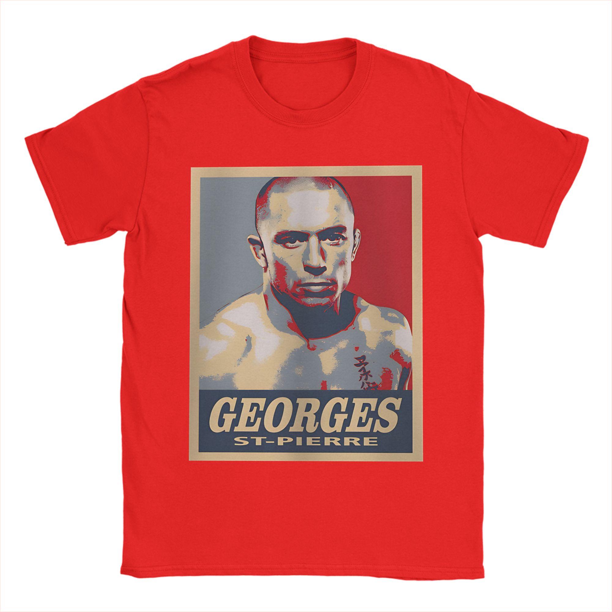 

Мужская футболка Georges St Pierre Винтажная 100% Хлопок Футболки с круглым вырезом и коротким рукавом Идея для подарка Топы S