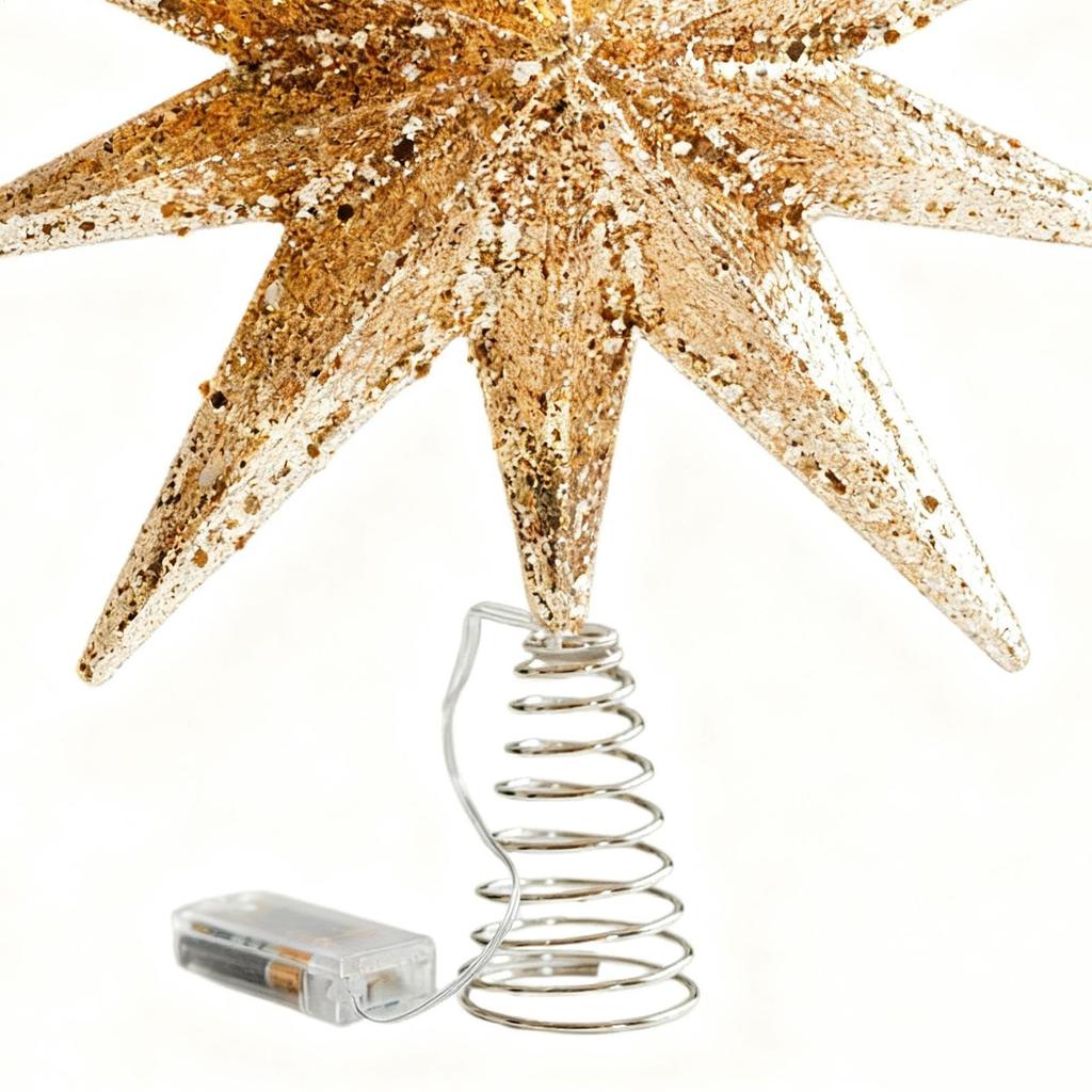 Christmas Tree Topper Star With LED Light Seasonal Festive Treetop Decorations Christmas Tree Top Ornaments Star For Office