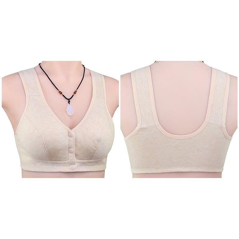 

1Pc Polyester Fiber Print Flower Wire Free Bra Female Push Up Bra Big Bust Underwear Confortable Bra Lingerie Front Closure 36