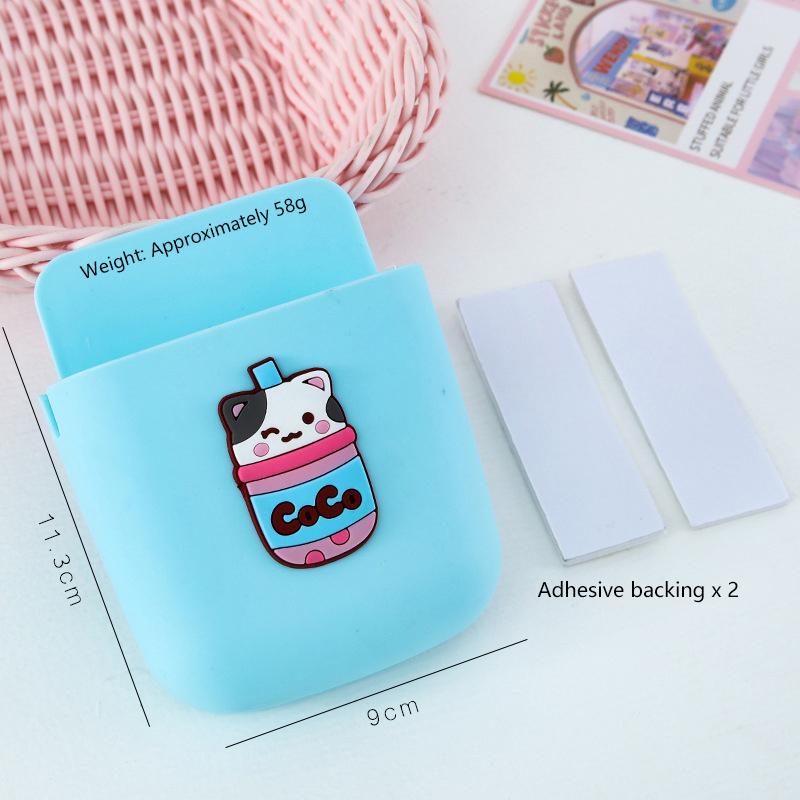 Cartoon Wall Mounted Organizer Storage Box Remote Control Mounted Mobile Phone Plug Holder Stand Wall Charging Multifunctio