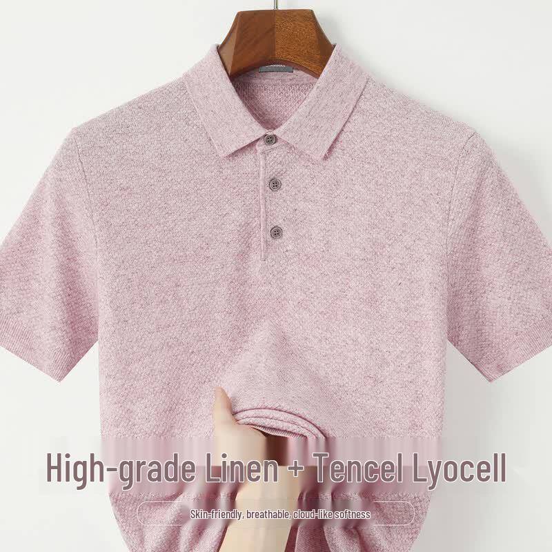 SHANSHAN Men s Lyocell & Linen Polo Shirt 2XL