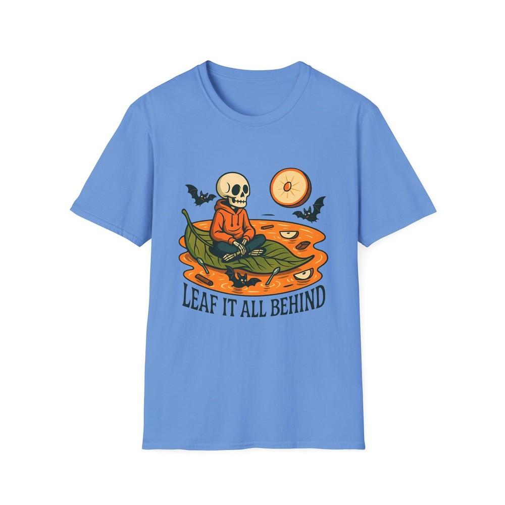 

Unisex Softstyle T-Shirt | Leaf It All Behind | Skeleton Cider Lake Fall Tee 4XL