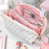 Korean Polka Dot Pencil Case Shell Shape Large-capacity Pen Bag Multi-functional Stationery Organizer School Supplies