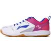 New LiNing Feather Cushioned Wear Resistant Breathable Lightweight Low Top Badminton Shoes Unisex White Pink AYTS034-4