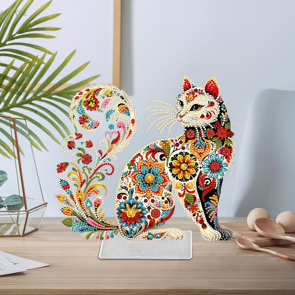 Acrylic Special Shaped Animal Desktop Diamond Art Kits 5D DIY Diamond Art Tabletop Decorations for Home Office Desktop Decor