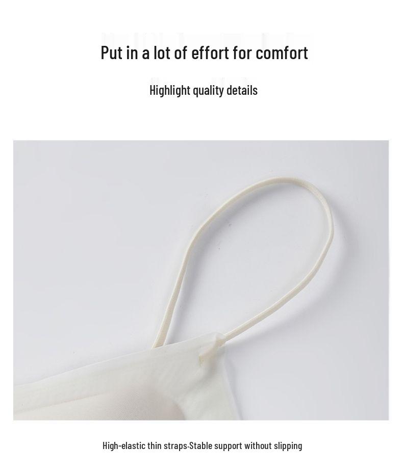 Women's Seamless Push-Up Strappy Bandeau Vest - Super Thin, Breathable Cooling Bra for Small Chests