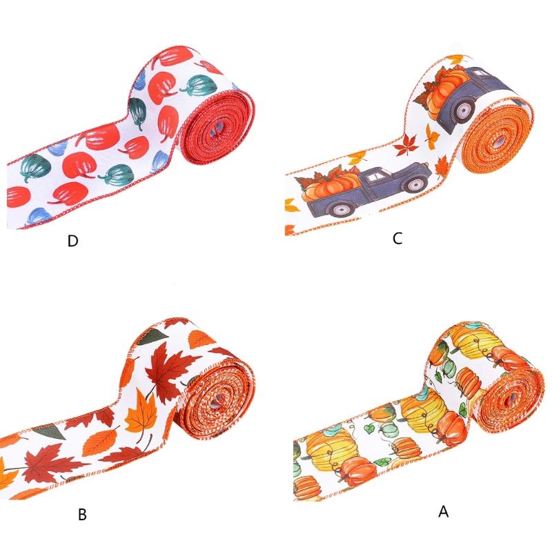 Thanksgiving Day Harvest Craft Ribbon Wide Decors with Multiple Pattern Perfect for Gift Wrapping and Party Decors