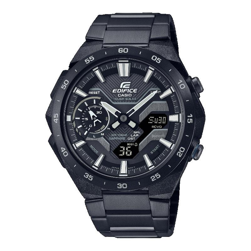 Casio Men s Stainless Steel 100M Water Resistant Quartz Watch ECB-2200YDC-1A чёрный