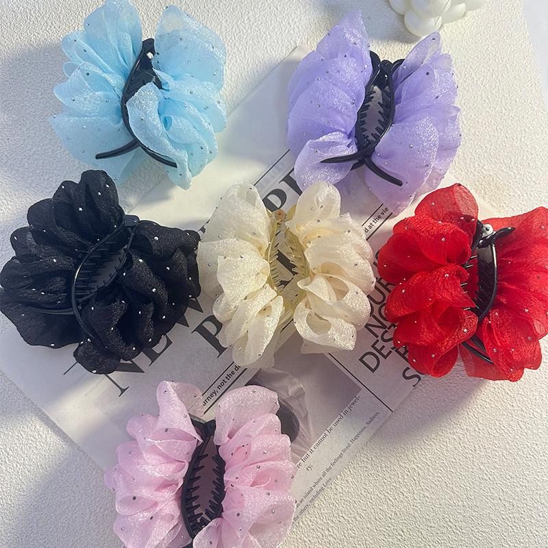 Elegancki Temperament Siateczkowy Klips do Włosów typu Bańka dla Kobiety Prostota Kok Rekin Klips Modna Dziewczyna Klips do Kucyka Pazur do Włosów